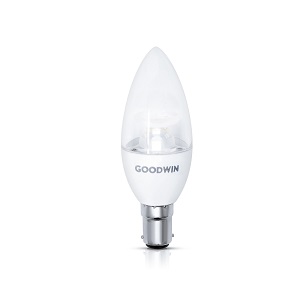 Goodwin C Series 5W 470lm 3000K Warm White Dimmable B15 Clear Candle SBC